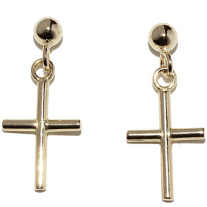 LuxUness K18YG Cross Earrings Earrings